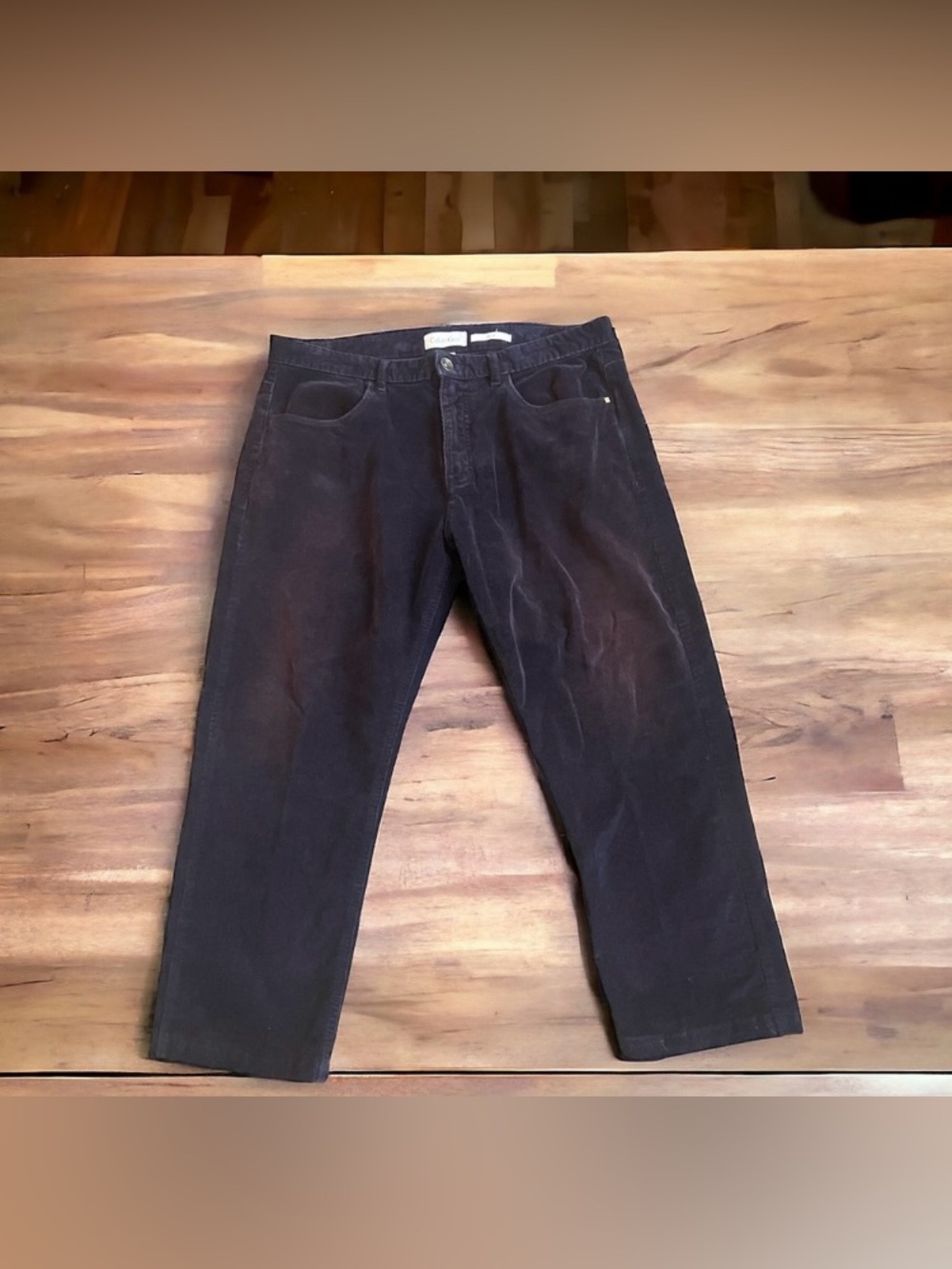 Calvin Klein Corduroy Pants - Navy Blue Size 34 X 32 Slim Fit Women's